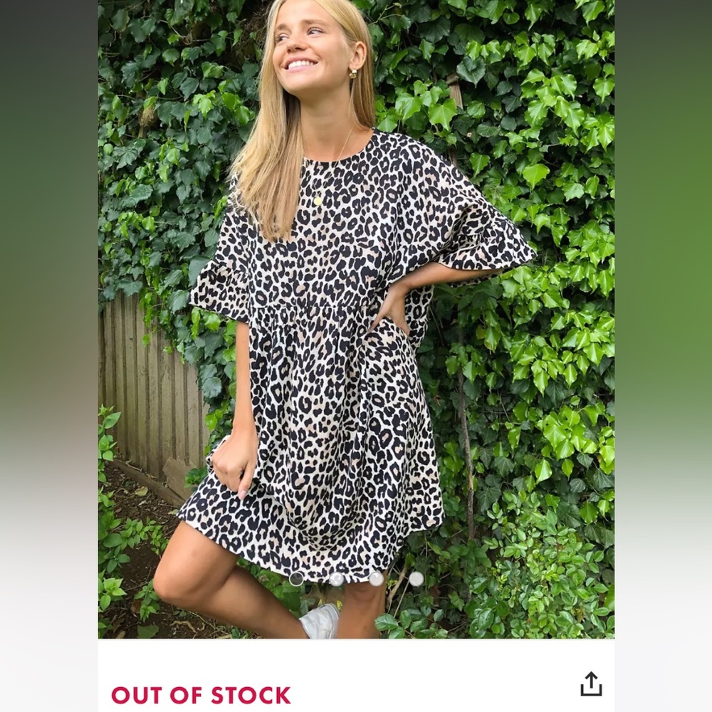 New Asos Mini Smock dress with frill sleeve women’s 12